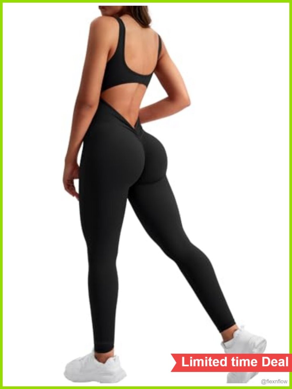 Women's Sleeveless Backless Jumpsuit Gym Bodycon Workout One Piece